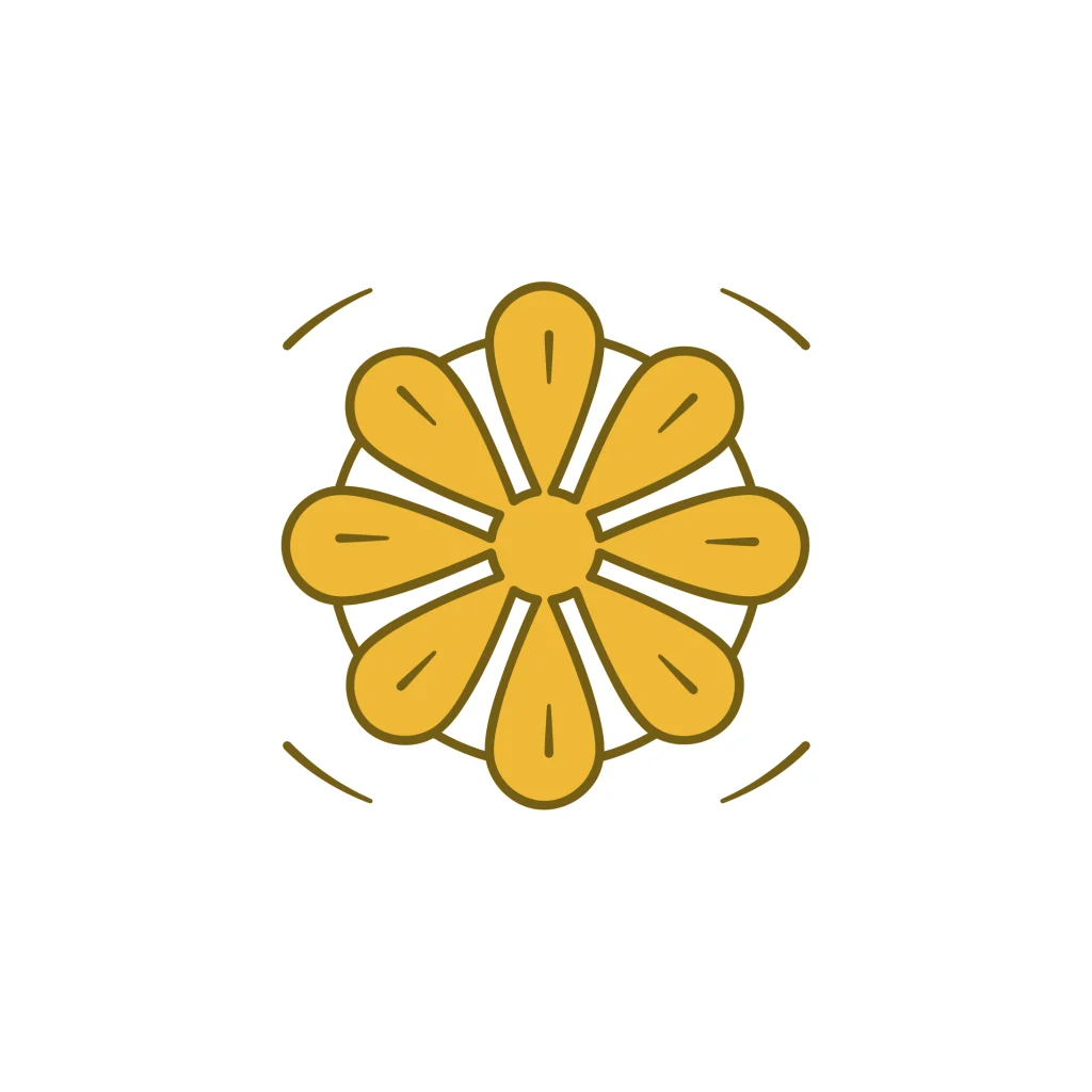 Stylized yellow flower stencil design, ideal for lime-based painting techniques.