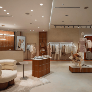 Fashion Retail Store Interior with Modern Displays and Chic Design